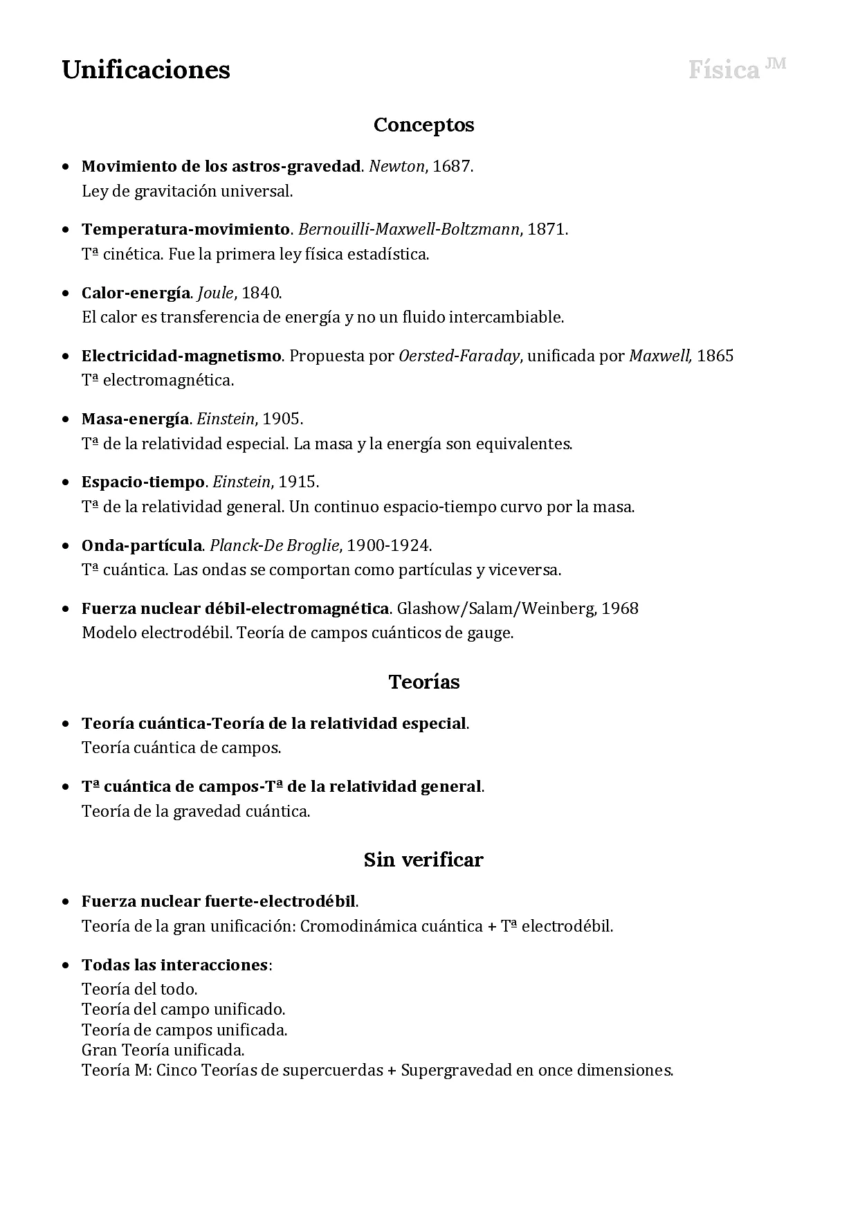 Unificaciones